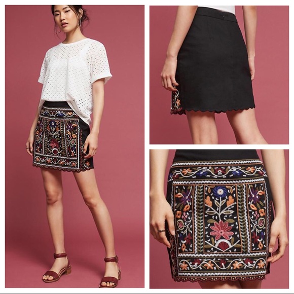 Anthropologie Dresses & Skirts - Anthro Eri + Ali Tayla Embroidered Mini Skirt